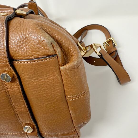 Michael Kors Brown Camel Bedford Legacy Medium Convertible Satchel Bag Leather - Picture 12 of 16